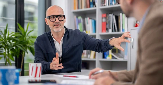 Zoran Nikoloski im Gespräch.