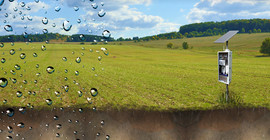 Wasser an der Landoberfläche lässt sich mithilfe von Neutronendetektoren besser erfassen. Foto: Dr. Martin Schrön.