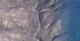 Ansicht einer Punktwolke vom Santa Cruz Island, Kalifornien. Ein digitales Geländemodell, errechnet aus diesen Punktwolken, wird zur Berechnung von Hanginstabilitäten und zur Erfassung von Einzugsgebieten verwendet. Illustration: Prof. Dr. Bodo Bookhagen.