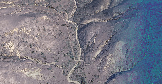 Ansicht einer Punktwolke vom Santa Cruz Island, Kalifornien. Ein digitales Geländemodell, errechnet aus diesen Punktwolken, wird zur Berechnung von Hanginstabilitäten und zur Erfassung von Einzugsgebieten verwendet. Illustration: Prof. Dr. Bodo Bookhagen.