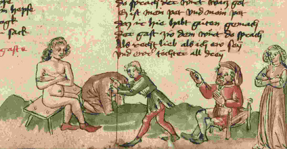 Faksimile aus der Versnovelle „Der nackte Ritter“.