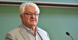 Hasso Plattner beim Festakt zur Gründung der Digital Engineering Fakultät. Foto: Karla Fritze.