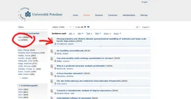 Blick in den Katalog des Universitätsservers - auf die letzten der 10.000 verfügbaren Publikationen.