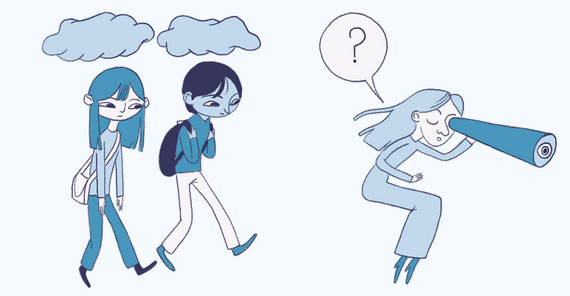 An der UP gibt es zahlreiche Angebote um die mentale Gesundheit zu stärken. Illustrationen von Personen zum Thema mentale Gesundheit