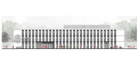 Ansicht West des Instituts für Informatik und Computational Science (Heinle Wischer Gesellschaft für Generalplanung mbH).