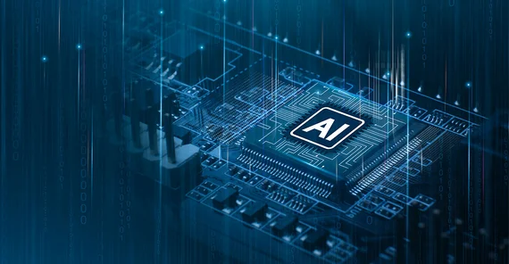 Symbolbild mit Schriftzug "AI"