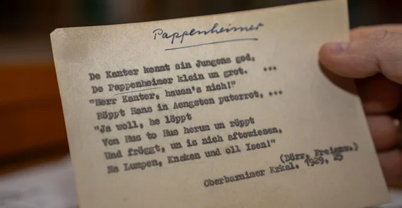 Dokument aus den 1950er Jahren.