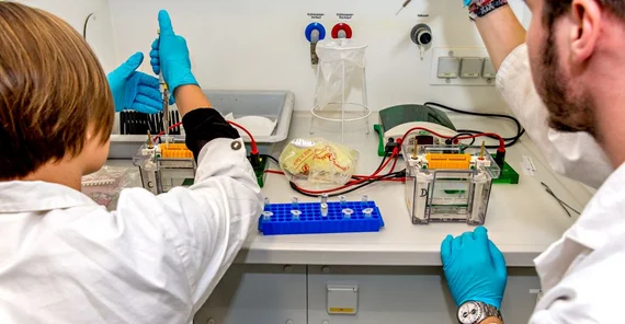 Foto: Im Chemielabor (Foto Karla Fritze)