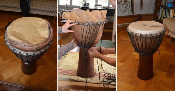 Trommel im Reperaturprozess