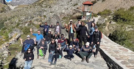 Gruppenfoto während des Aufstiegs.
