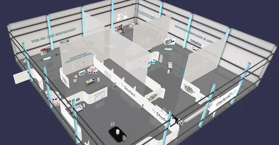 Der für das Projekt geschaffene VR-Raum aus der Vogelperspektive.