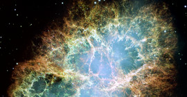 Der Krebsnebel, Überrest einer Supernova, gehört zu jenen kosmischen Objekten, an denen Wissenschaftler den Ursprung hochenergetischer Teilchen erforschen. Foto: NASA