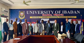 Die Delegation der Universität Potsdam an der University of Ibadan in Nigeria.