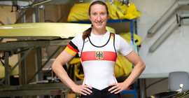 Maren Völz rudert bei den Olympischen Sommerspielen in Paris.