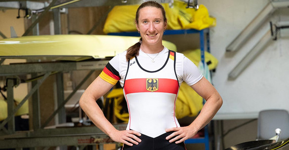 Maren Völz rudert bei den Olympischen Sommerspielen in Paris.