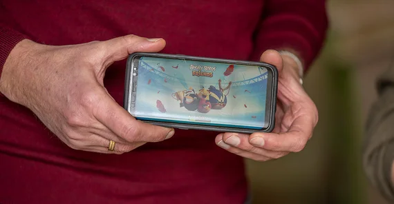 Der Handygame-Klassiker Angry Birds auf dem Smartphone.