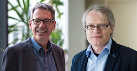 Prof. Dr. Dieter Neher (links) und Prof. Dr. Bernd Müller-Röber (rechts)