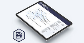 Symbolisches Bild eines Tablets auf dessen Bildschirm exemplarisch eine Matrix mit Begriffen um das Stück "Hamlet" herum angezeigt wird.