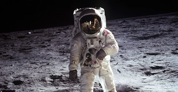 Buzz Aldrin am 21. Juli 1969 (UTC/Apollo 11). Foto: NASA