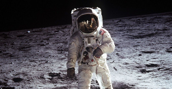Buzz Aldrin am 21. Juli 1969 (UTC/Apollo 11). Foto: NASA