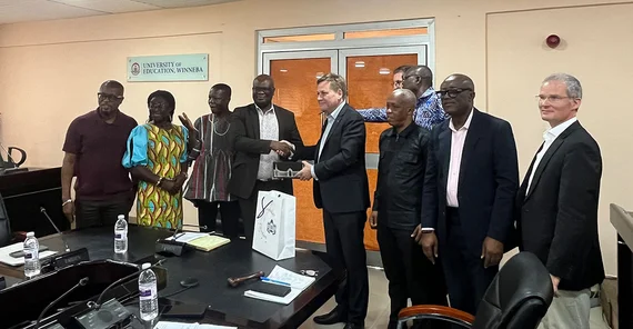 Die Delegation der Universität Potsdam an der University of Education Winneba in Ghana.